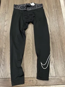 Boys Nike pro spandex Black Running Compression Tights Large - Picture 1 of 1