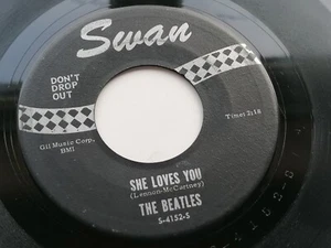 THE BEATLES 1964 USA SWAN 45 SHE LOVES YOU DON'T DROP OUT REC0-ART- PHILA - Picture 1 of 4