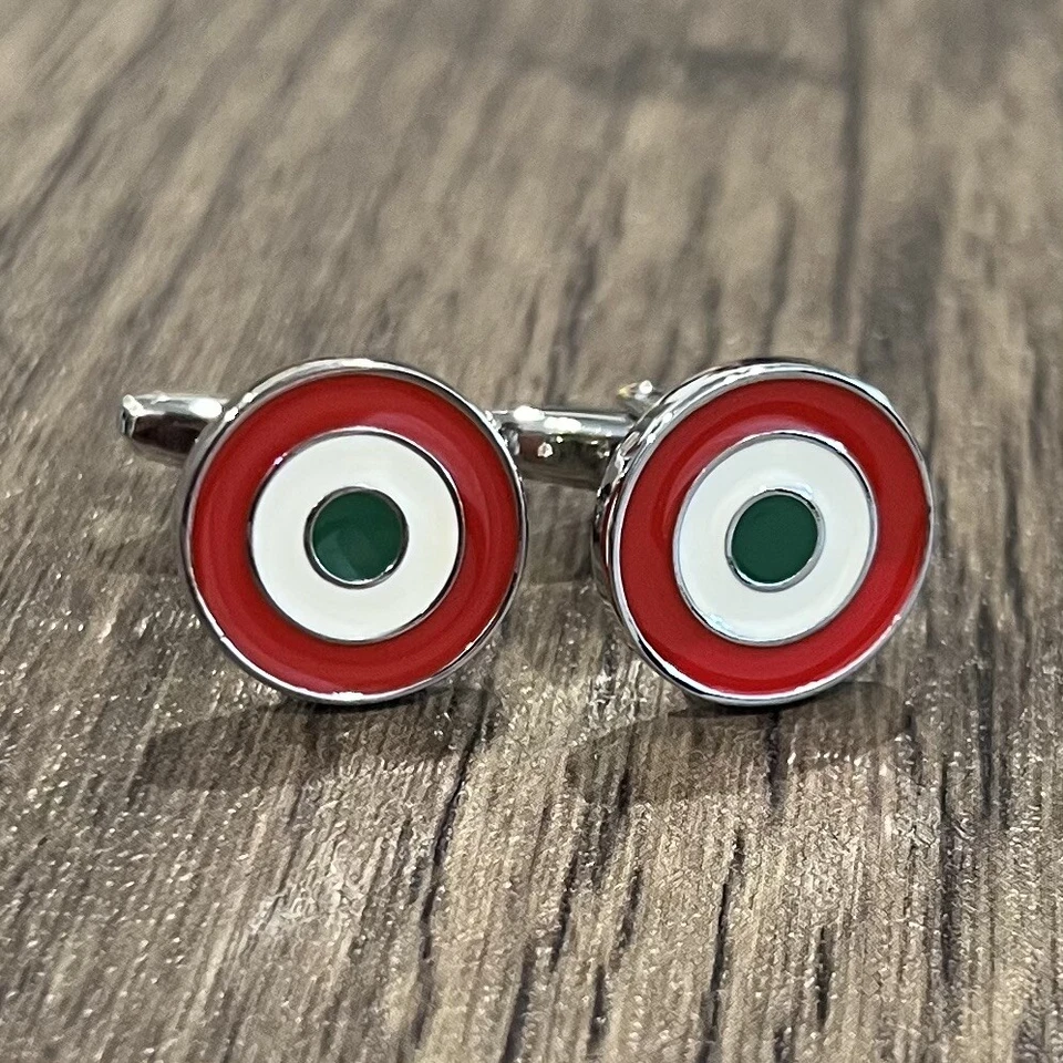 Gemelos Bullseye para hombre regalo de cumpleaños tres colores anillos gemelos objetivo Foto 1 de 4