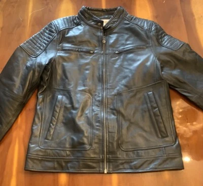NUEVO Con ETIQUETAS EXCELENTE Chaqueta de Cuero MOTOCICLETA Para Hombre Talla M - MOTO - eXcelled Foto 1 de 4