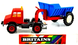 Britains 1:32 FARM MERCEDES UNIMOG MODIFIED TRUCK w/ SHAUNEE POOLE DUMP TRAILER - Picture 1 of 24