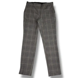 Pantalones/pantalones de vestir a cuadros Zara M tiro alto bolsillos abertura tobillo negocios informales - Imagen 1 de 7