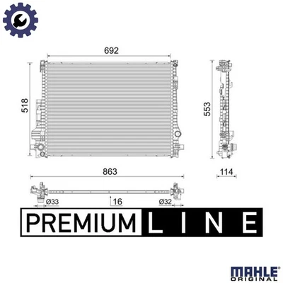 RADIATOR ENGINE COOLING CR 2605 000P FOR VOLVO V60/II S60/III XC60 V90/Cross - Image 1 of 4