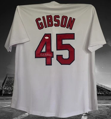 Bob Gibson signed Autographed custom jersey. Cardinals. Witnessed - Image 1 of 4