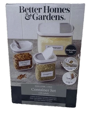 Juego de contenedores de almacenamiento 2-Better Homes & Gardens BH1028000423003 - transparente (3 piezas) Foto 1 de 4