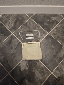 1970s Oroton cream mesh evening bag purse gold With Mirror - Picture 1 of 11