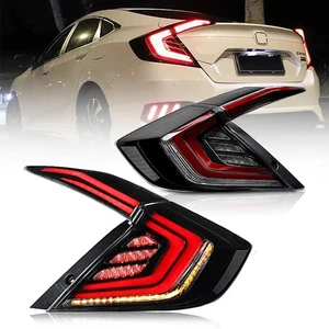 Luz trasera para Honda Civic Sedán 2016-2021 DRL señal de giro secuencial trasera transparente - Imagen 1 de 22
