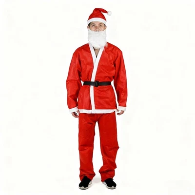 HB Santa Claus Costume Suit Adult Father Christmas Fancy Dress Men's Xmas Outfit