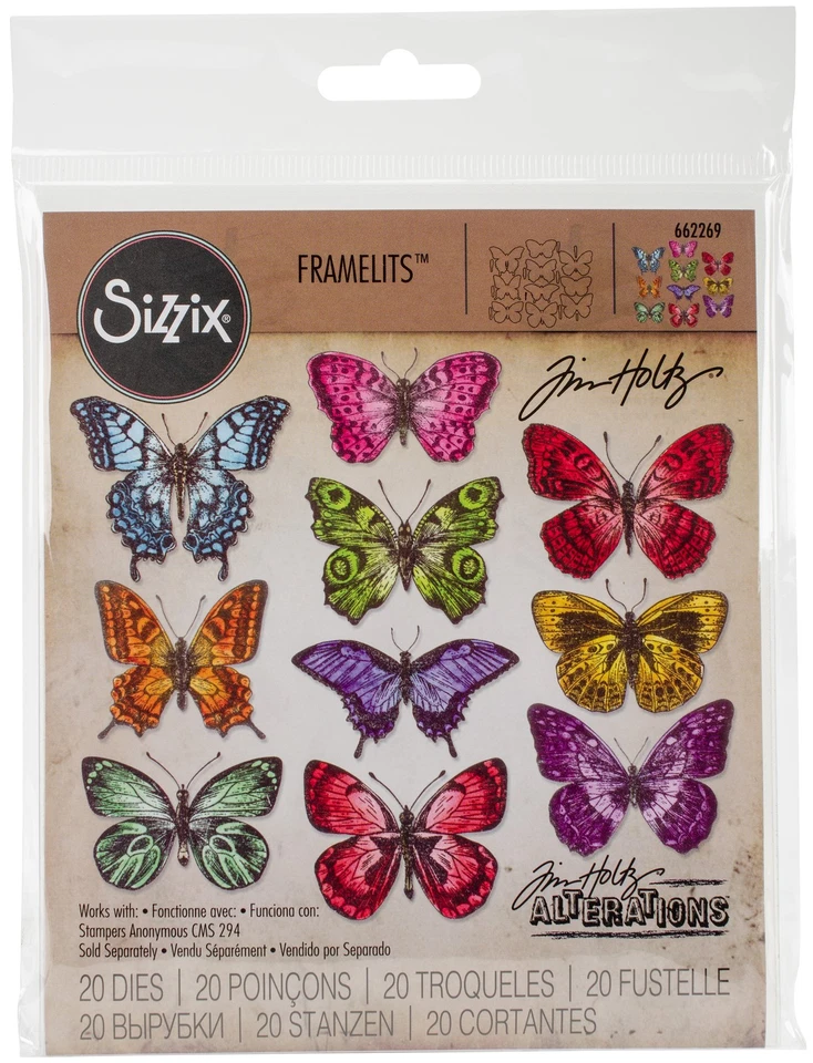 Sizzix 662269 Tim Holtz Framelits Dies 20/Pk-Flutter By - Image 1 of 1