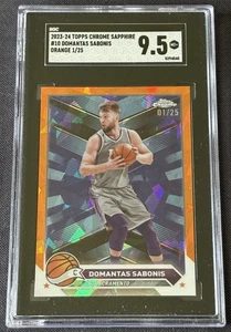 2023-24 Topps Chrome Sapphire Orange #10 Domantas Sabonis 1/25 SGC 9.5 Mint+ - Bild 1 von 2