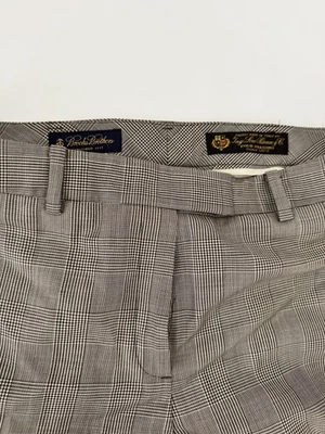 Brooks Brothers Loro Piana Wool Pants Womens 8 Brown Plaid Silk Lined 4 Seasons - Image 1 of 4