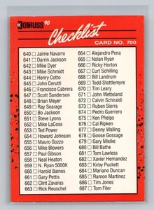1990 Donruss #700 Checklist 618-716 Error Missing 716 - Picture 1 of 2