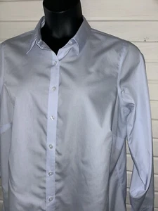 Lands End Sz 18W PLUS Light Blue No-Iron Supima Tunic Shirt Button L/S EUC - Picture 1 of 13