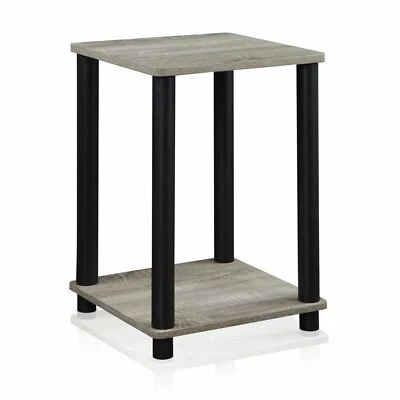 Mesa auxiliar de madera gris negra soporte para plantas acento lateral pedestal estante mesita de noche Foto 1 de 3