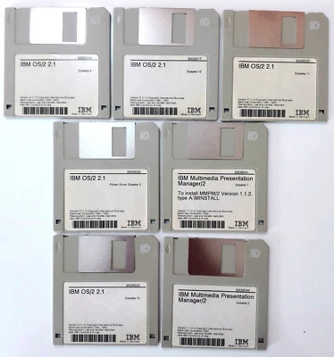 IBM floppy disk 3,5" sistema operativo OS/2 2.1 v. 2.11 incompleto con MPM 1.1.2 - Imagen 1 de 4