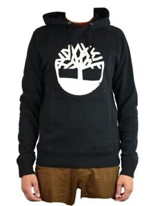 Timberland Mens Core Logo Hoodie overhead hood sweatshirts black Pullover top