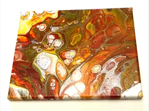 Original Abstract Fluid Art Pour Painting Signed Linda 8x10” - Picture 1 of 6