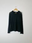T By Alexander Wang Pullover Jumper XS UK Black Mesh Cotton Knit Layer Hoodie 