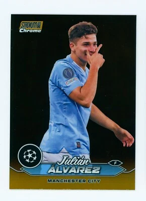 2023-24 Julian Alvarez Topps Stadium Club Chrome Gold Refractor Card 29/50 - Image 1 of 3