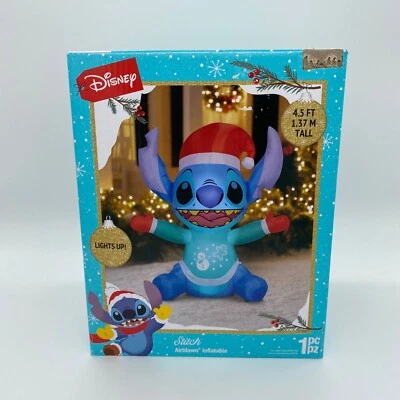 Disney Navidad Stitch Airblown inflable 4,5 pies patio decoración multicolor Foto 1 de 4