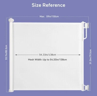 Momcozy Retractable Baby/Dog Gate, 33" Tall, Extends up to 55" Wide Safety Gate - Image 1 of 4