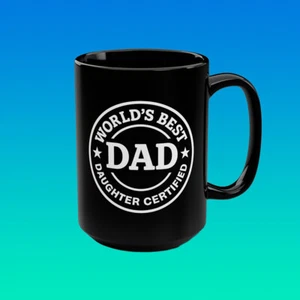 Tasse World's Best Dad, 15 Unzen Schwarz Kaffeetasse, Geschenk zum Vatertag, [...] - Bild 1 von 11