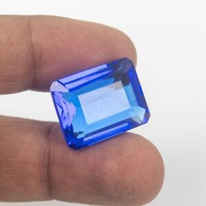 23.0  Ct Certified Natural Translucent Octagon Blue Topaz Loose Gemstones Z-543