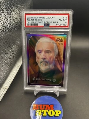 2023 Topps Star Wars Celebration Europe #18 Purple Count Dooku /299 Psa 8 - Image 1 of 2