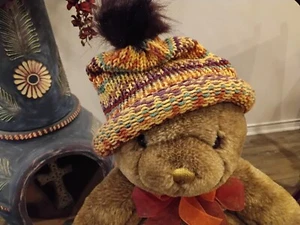 Warm Winter Hat Rolled Brim Beanie Brown, Tan, Yellow, Medium, Large, One Size - Picture 1 of 5