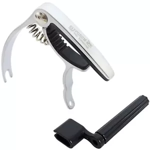 keepdrum Kapodaster para guitarra acústica y eléctrica plata con manivela de cuerdas - Imagen 1 de 7