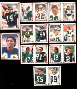 1987 Chargers Sticker Set DAN FOUTS KELLEN WINSLOW WES CHANDLER LEE WILLIAMS