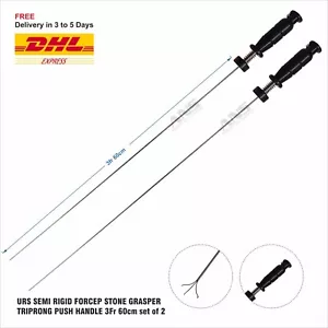 ANS URS SEMI RIGID FORCEP STONE GRASPER TRIPRONG PUSH HANDLE 3Fr 60cm set of 2 - Picture 1 of 8