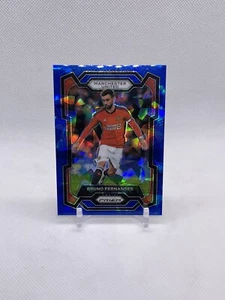 2023-24 Panini Prizm EPL Blue Cracked Ice BRUNO FERNANDES /75 Manchester United - Picture 1 of 2