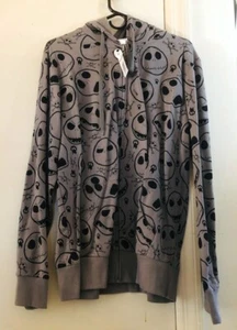 Adult XL Disney Store Nightmare Before Christmas Gray Hoodie Jack Skellington - Picture 1 of 2