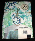 Tommy Bahama Coastal Coral Fabric Tablecloth 60" x 84" - Blue Green New