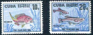 Topical Fish Set of 2 Special Delivery E26 - E27 Mint Never Hinged(2) - Picture 1 of 3