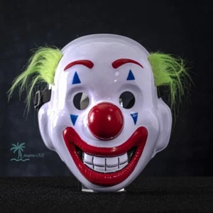 Green Hair Joker Mask Party Terror Movie Props Plastic Halloween Performance NEW - Picture 1 of 6