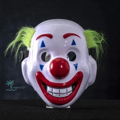 Green Hair Joker Mask Party Terror Movie Props Plastic Halloween Performance NEW - Image 1 of 4