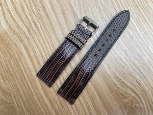 Braun Schwarz Eidechse Leder Uhrenarmband Band, Größe 18 mm 20 mm 21 mm 22 mm 24 mm 26 mm - Bild 1 von 13