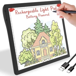 Rechargeable Light Box for Tracing Board Portable Cordless Light Pad Drawing ... - Picture 1 of 9