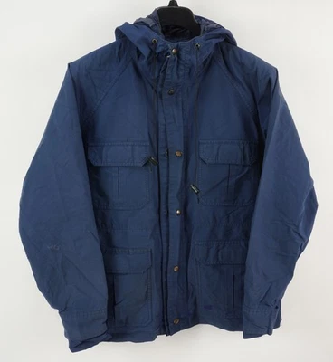 Vintage Cabela's Gore-Tex Men's Large Blue Woven Waterproof Hooded Parka Jacket - Image 1 of 4