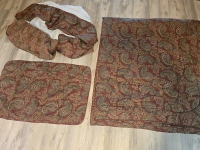 Vintage Springs Industry Luxury King Comforter, Sham Des Skirt Red Paisley - Image 1 of 4