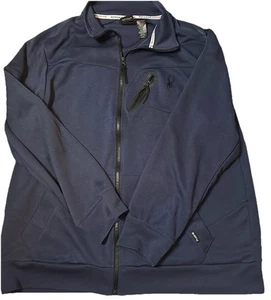 Spyder Active Jacket Men's XXL Storm Full Zip Fleece Active Outdoor Track Navy B - Picture 1 of 9