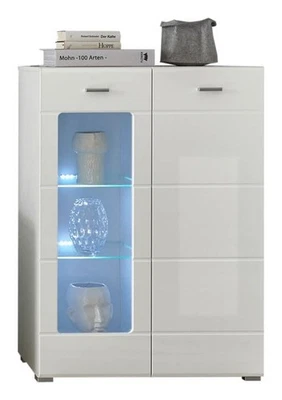 Kommode 2-trg inkl Beleuchtung ENRIQUE von HBZ Weiß hochglanz - Bild 1 von 3