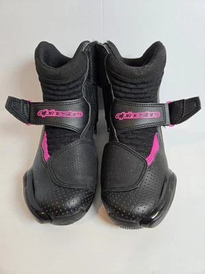 Botas de moto Alpinestars Stella SMX-1R ventiladas negras/rosa talla 8,5, Euro 40 Foto 1 de 4