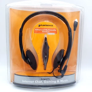 Vintage PLANTRONICS Stereo PC Headset Audio 60 W/In line Volume Control 2005 NEW - Picture 1 of 7