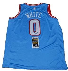 COBY WHITE signed (CHICAGO BULLS) blue replica NBA Basketball jersey JSA83230 - Picture 1 of 2