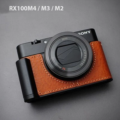 Real Leather Camera Bag Case Protect Cover Grip For Sony RX100M7/M6/M5A/M4/M3/M2 - Image 1 of 4