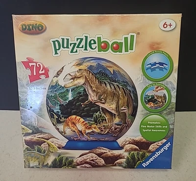 RAVENSBURGER PUZZLEBALL 72 PIECE DINOUSAUR PUZZLE NEW SEALED - Image 1 of 4