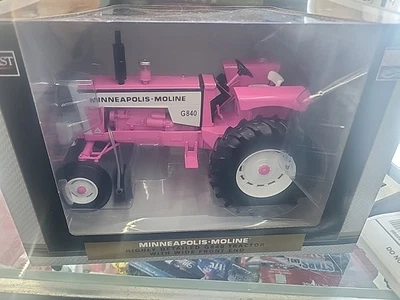 Spec Cast 1/16 Pink Minneapolis Moline G840 Open Station Tractor with Wide Front - Image 1 of 4